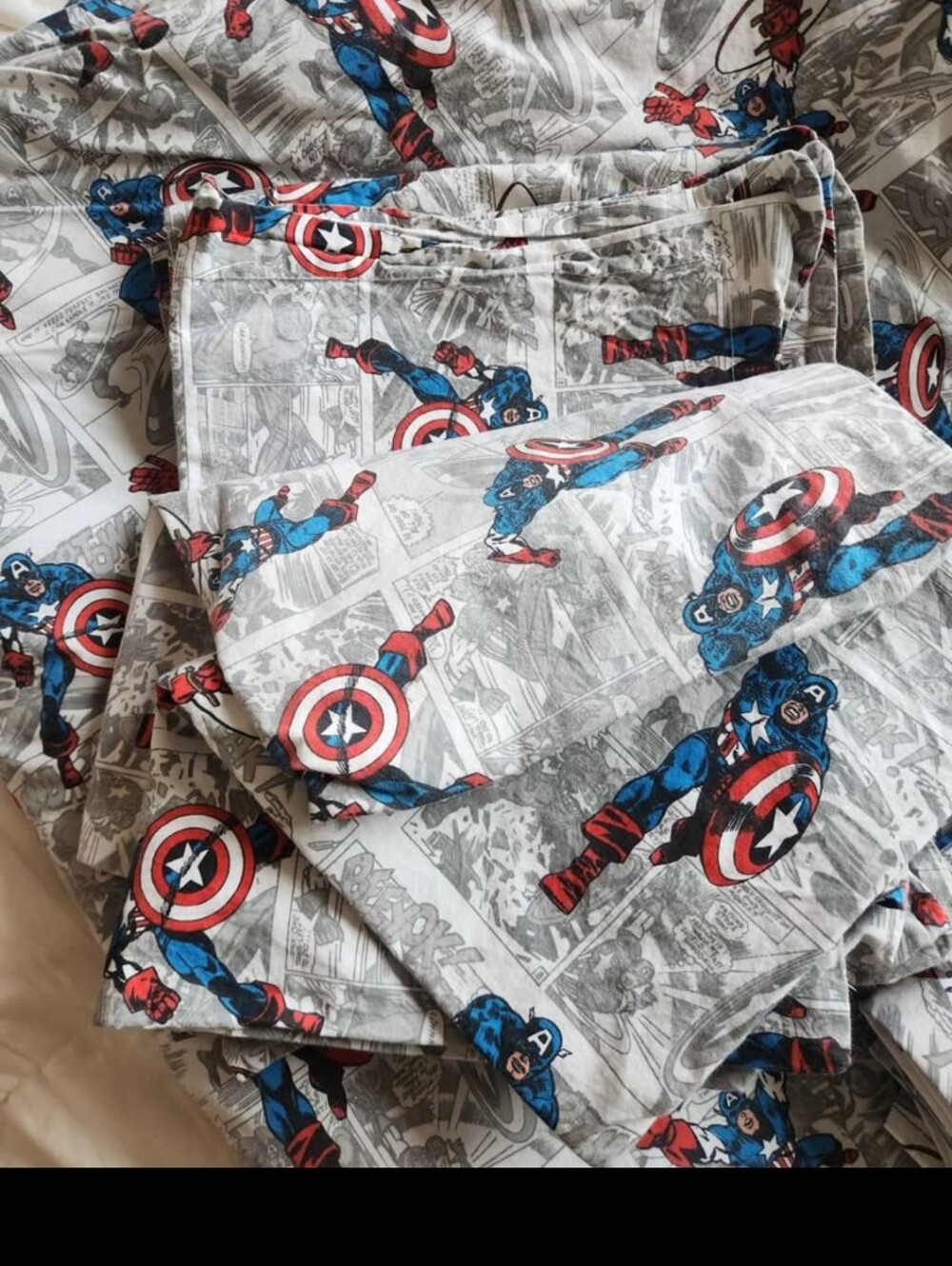 Poterry Barn Kids Captain America Bedding Set Gray & Blue, Size Twin - Picture 2 of 2